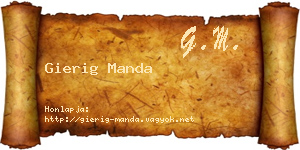 Gierig Manda névjegykártya
